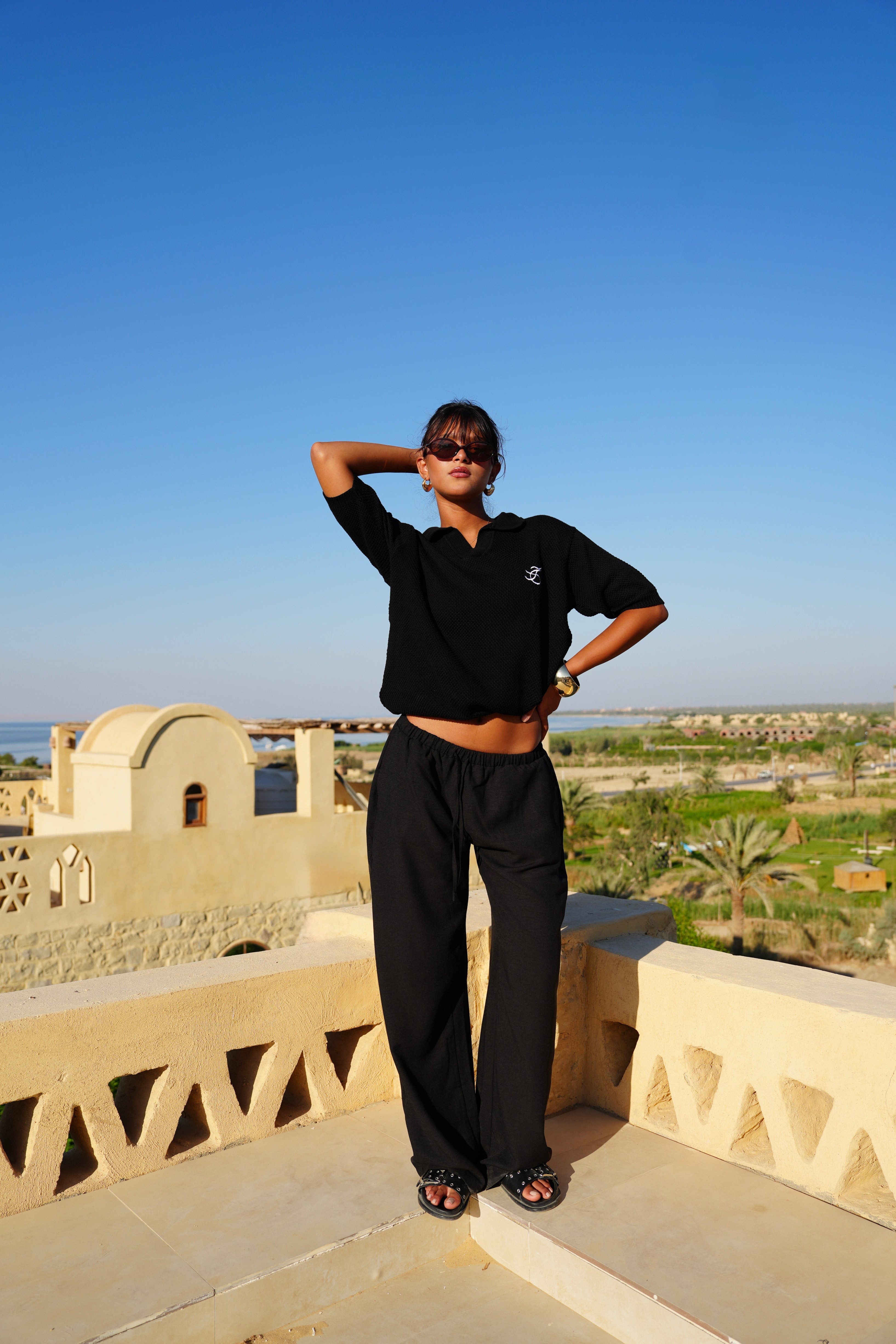 Shoreline Black Linen Pants
